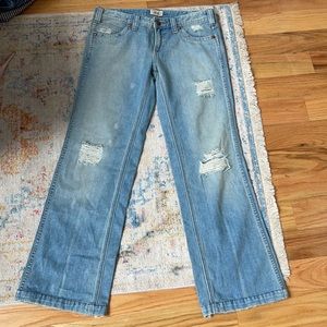 Free people wide leg ribbed blue jeans